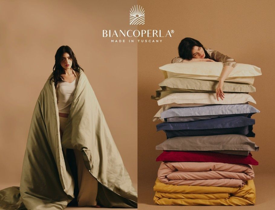 Італійська постільна білизна перкаль Biancoperla Onice Margot