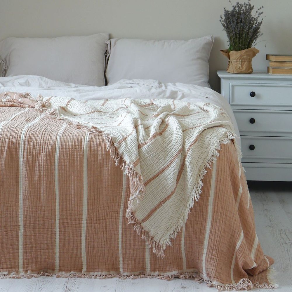 Муслиновое покрывало-плед La Modno Pearl Peach