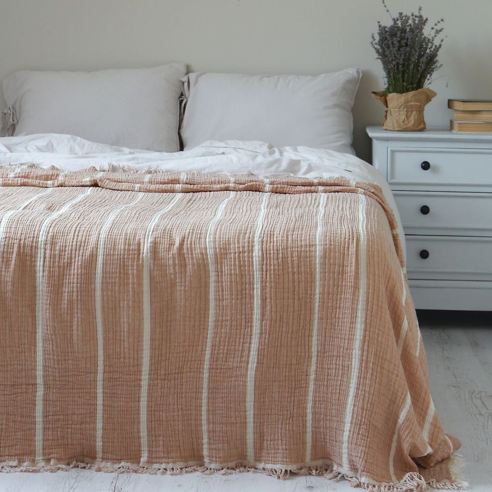 Муслиновое покрывало-плед La Modno Pearl Peach