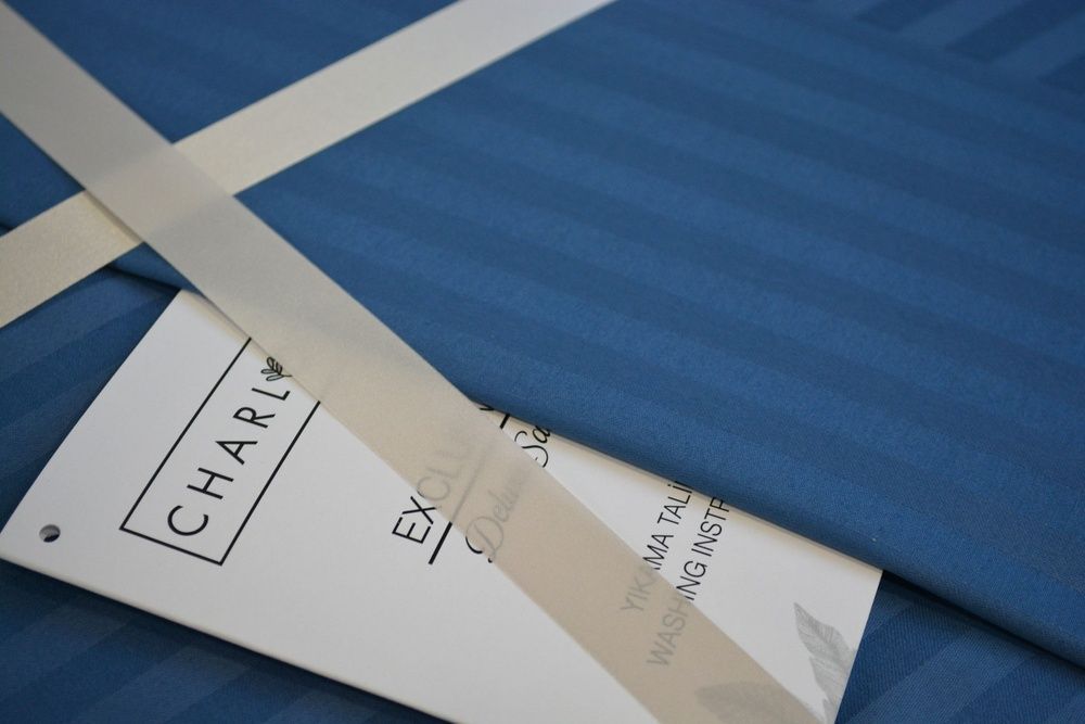 Постельное белье Charlotte Stripe Satin Indigo