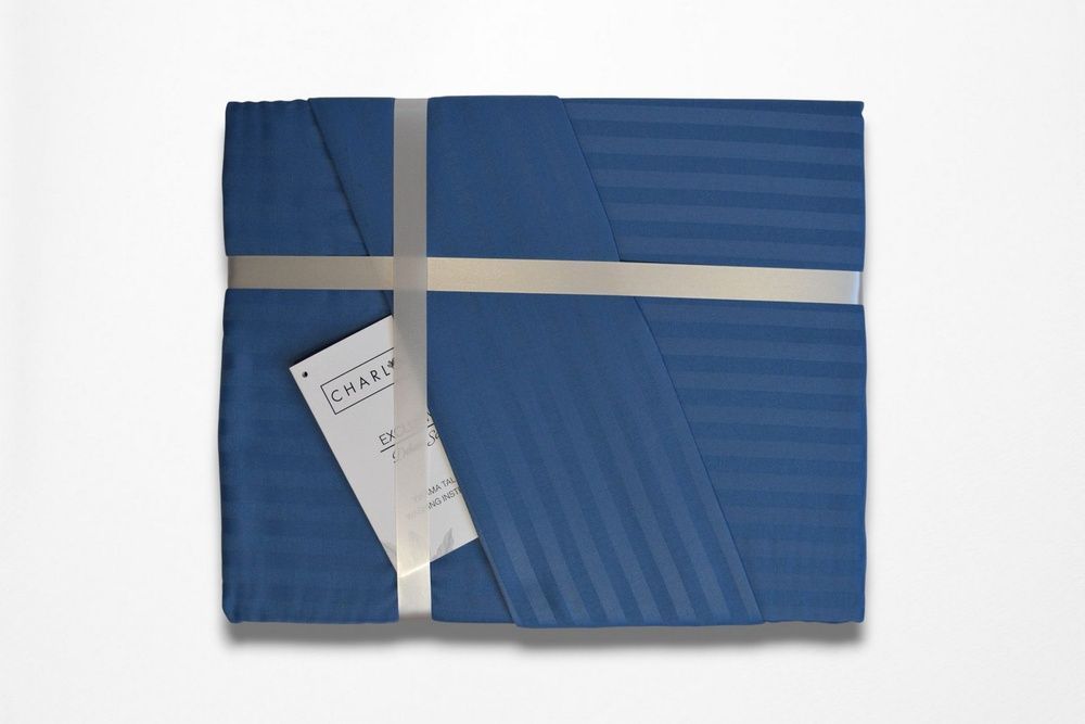Постельное белье Charlotte Stripe Satin Indigo