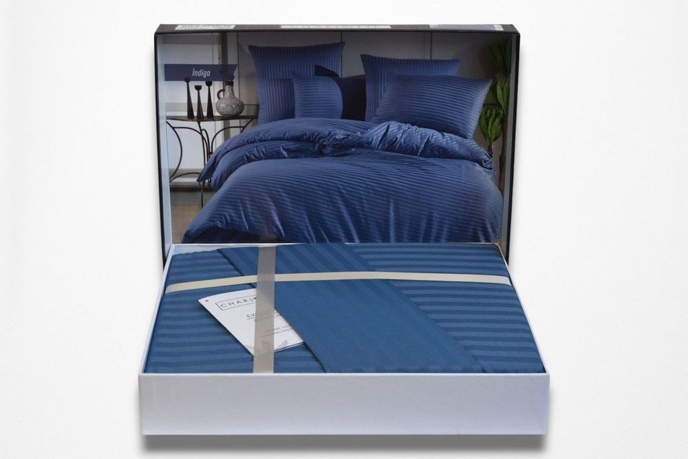 Постельное белье Charlotte Stripe Satin Indigo