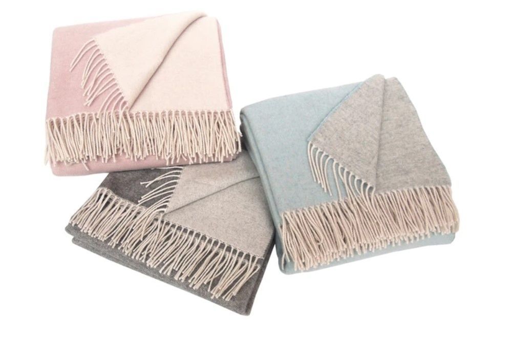 Плед кашемір CO.BI DOUBLE (Light Grey/Light Blue)