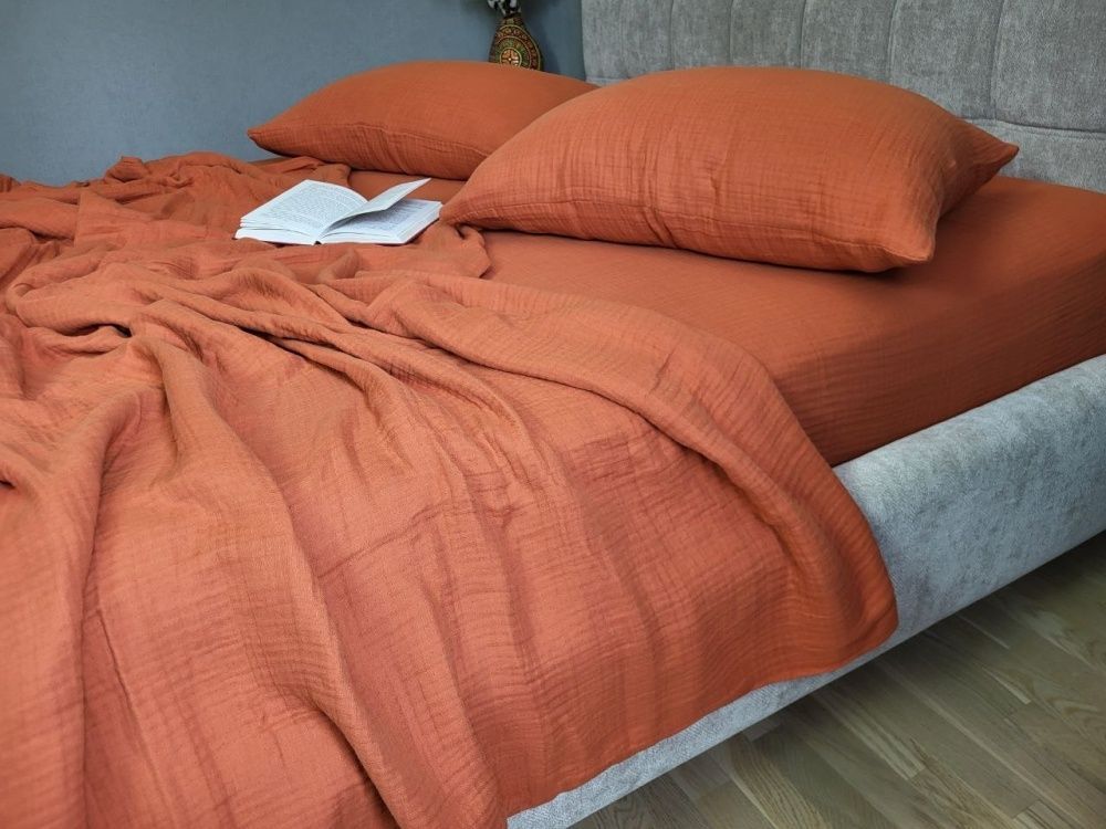 Плед муслин Комфорт Текстиль SHINE TERRACOTTA