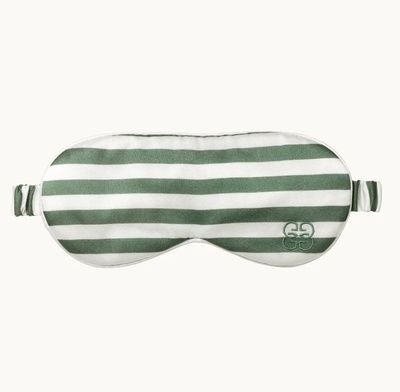 Маска для сну з натурального шовку mulberry Gingerlily Green&White, Зелений, Маска для сну