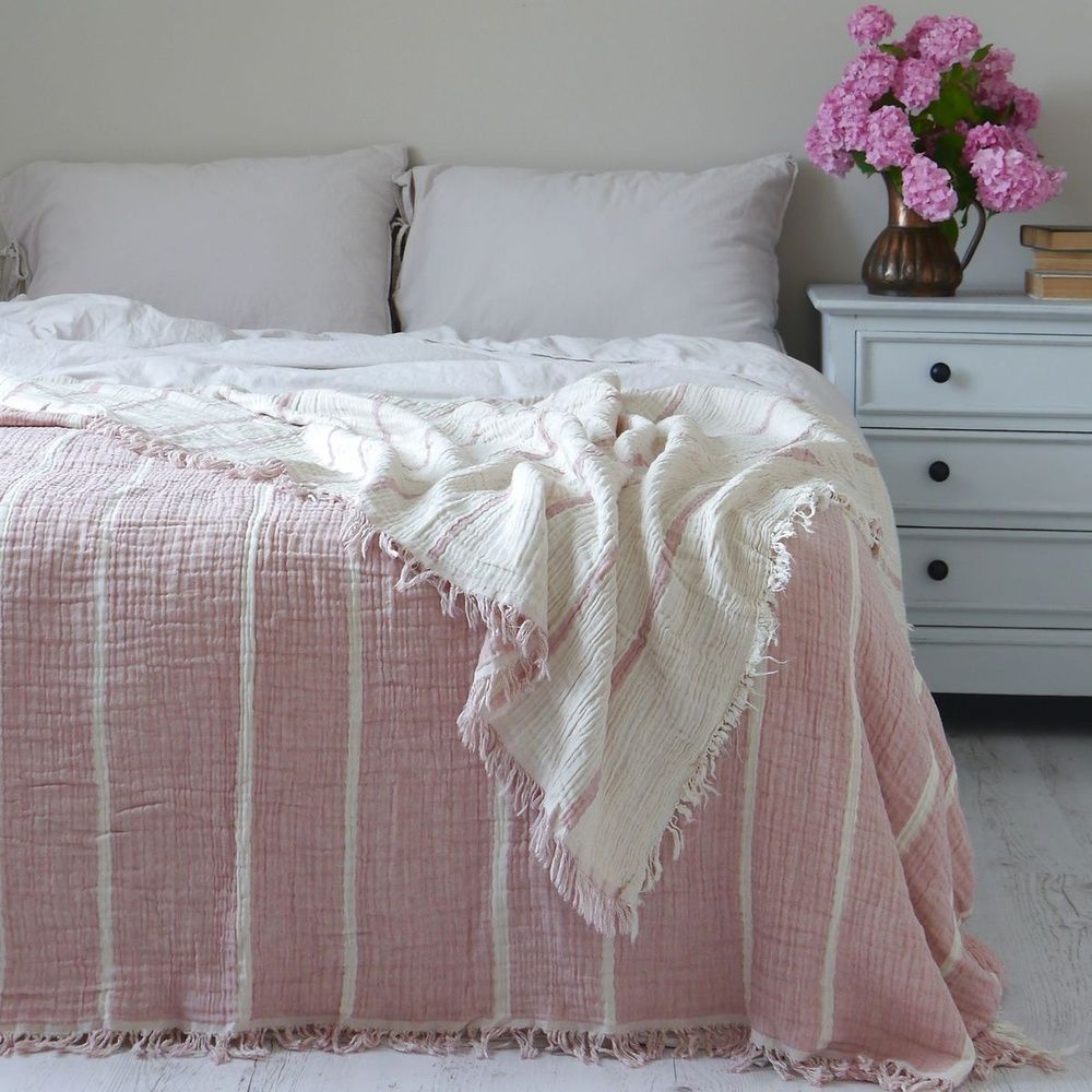 Муслиновое покрывало-плед La Modno Pearl Pink