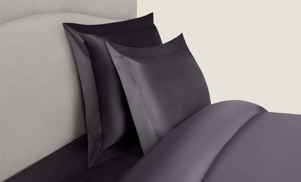 Наволочки шелк Gingerlily Plain Charcoal