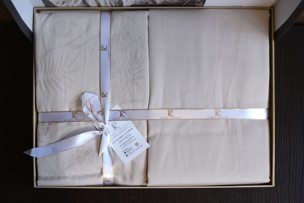 Постельное белье жаккард First Choice Stesha beige