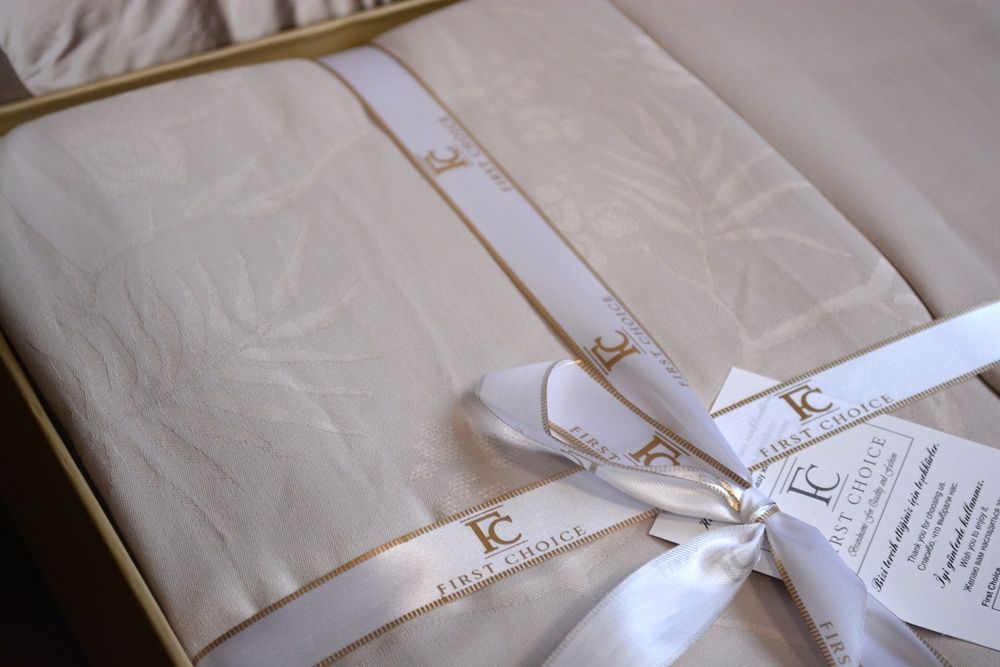Постельное белье жаккард First Choice Stesha beige