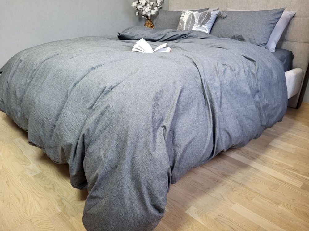 Простирадло варена бавовна Комфорт Текстиль Graphite, Washed Cotton W1141