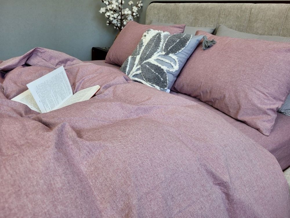Простирадло варена бавовна Комфорт Текстиль Mauve, Washed Cotton W1181