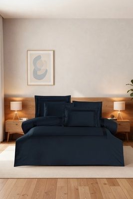 Постільна білизна сатин La Romano Mona Premium Satin 300TC Montova Navy Blue