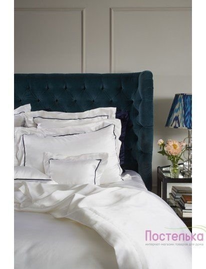Шелковое постельное белье с простыней на резинке Gingerlily ST Tropez white