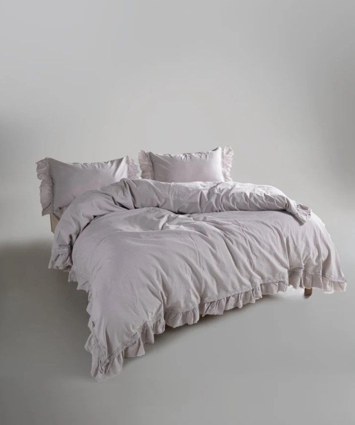 Постельное белье хлопок Limasso Limasso Opal&nbsp;grey Francesca с рюшами