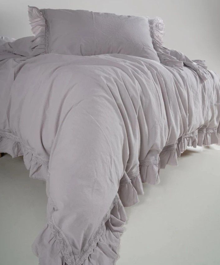 Постельное белье хлопок Limasso Limasso Opal&nbsp;grey Francesca с рюшами