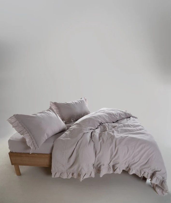 Постельное белье хлопок Limasso Limasso Opal&nbsp;grey Francesca с рюшами