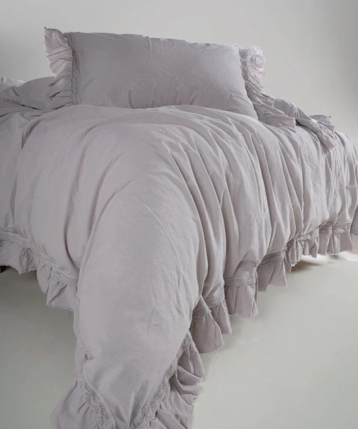 Постельное белье хлопок Limasso Limasso Opal&nbsp;grey Francesca с рюшами