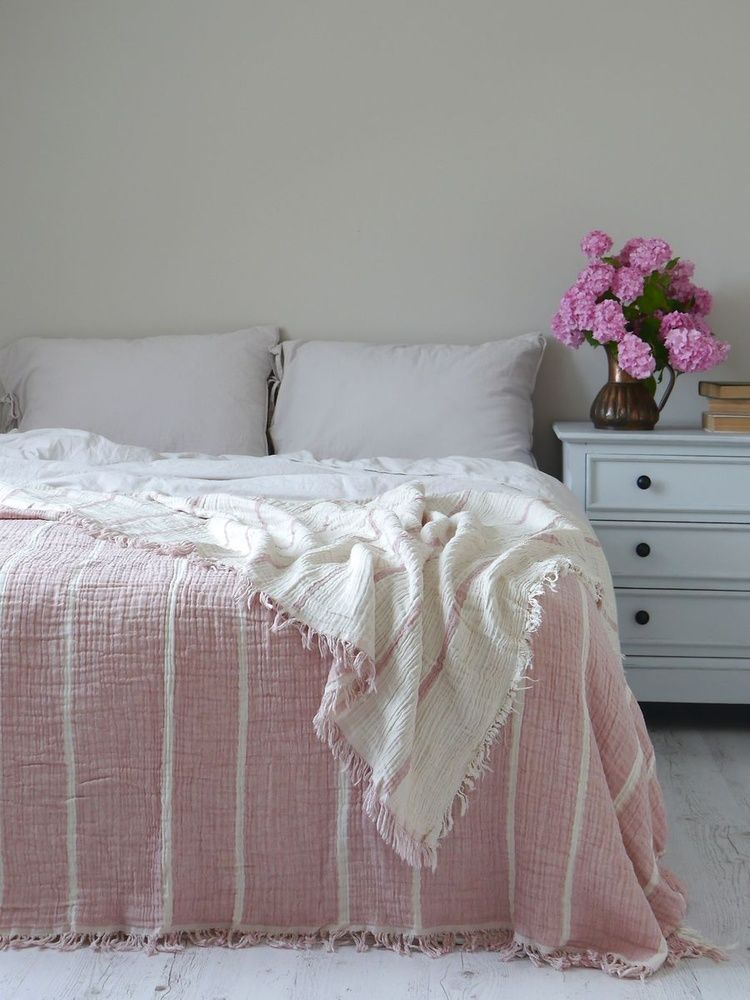 Муслиновое покрывало-плед La Modno Pearl Pink