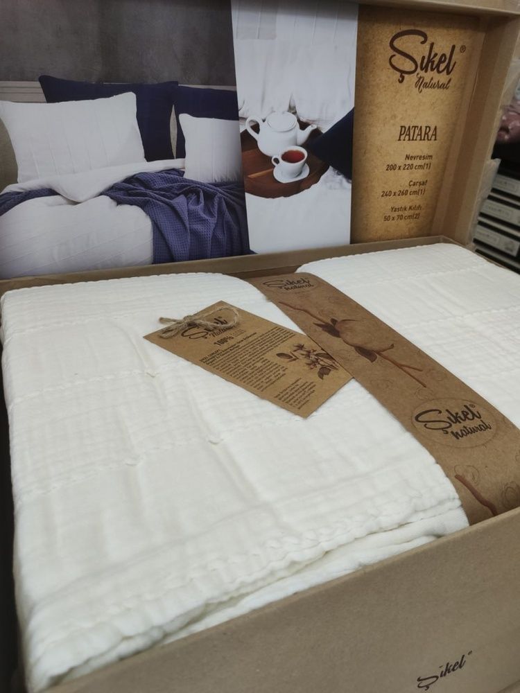 Постільна білизна варена бавовна Sikel Muslin  Patara Snow White