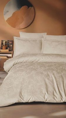 Постільна білизна сатин Saheser Delux Jacquard (300TC) Celesta Bej