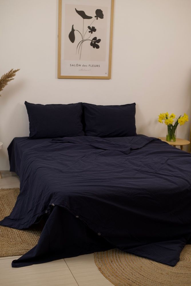 Постельное белье вареный хлопок La Maison Mariella Deep Indigo