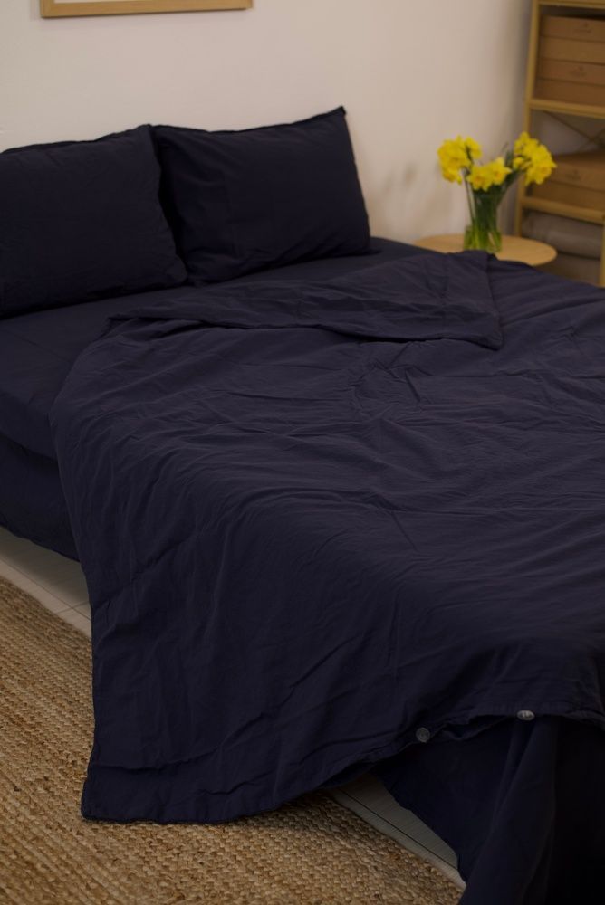 Постельное белье вареный хлопок La Maison Mariella Deep Indigo