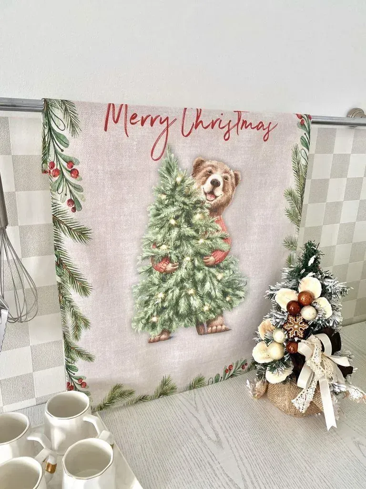 Набір з 2 шт. кухонних рушників "Bear's Holiday" SET TOWELS-17, 45x65 cm, Набір
