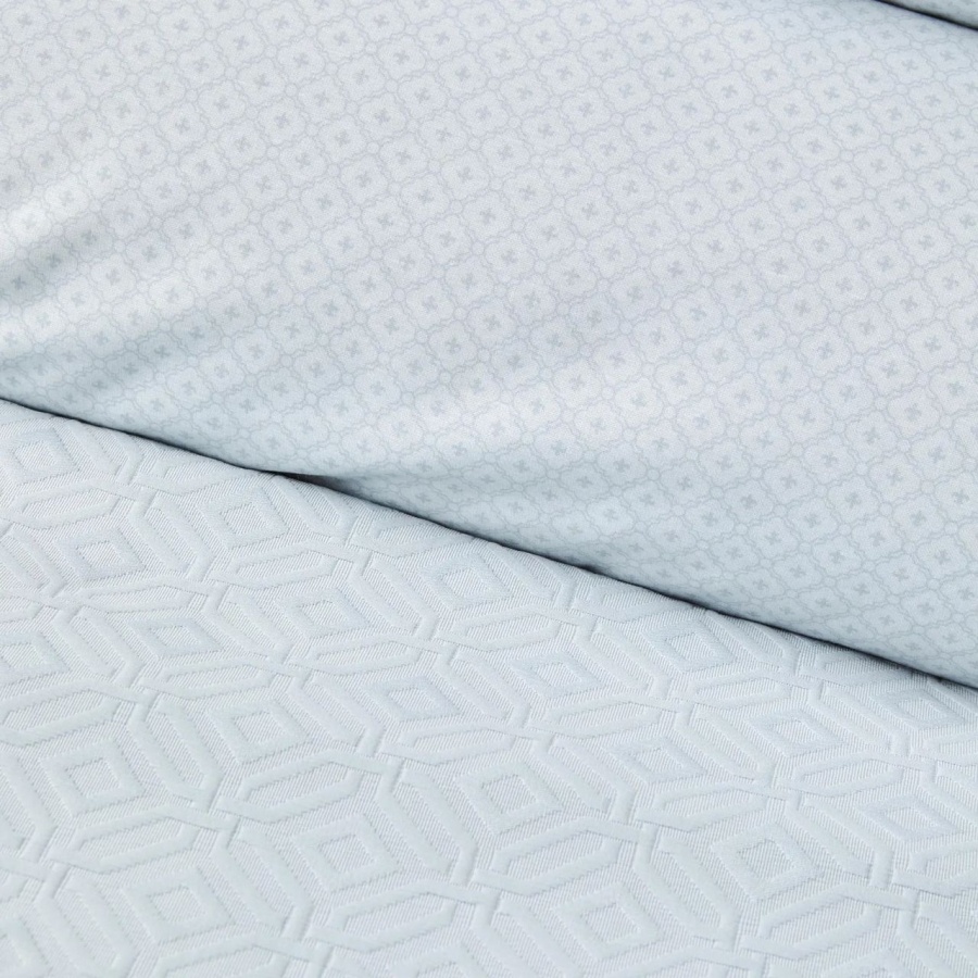 Набор постельное белье с покрывалом + плед Karaca Home - Infinity New a.mavi голубой