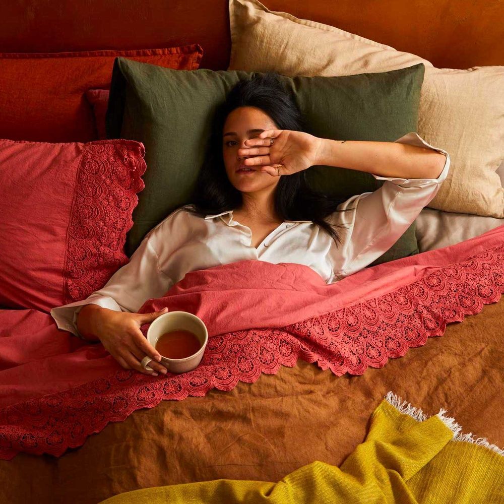 Італійська постільна білизна льон Biancoperla Canastra Bianco