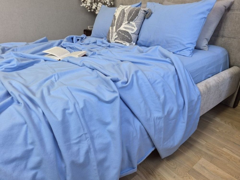Постельное белье фланель Комфорт текстиль Голубой берег S143, Turkish flannel