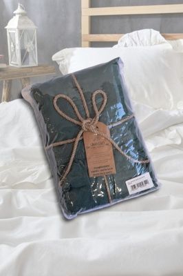 Наволочки варена бавовна з рюшами Limasso Exclusive Dark Green (50/70-2)