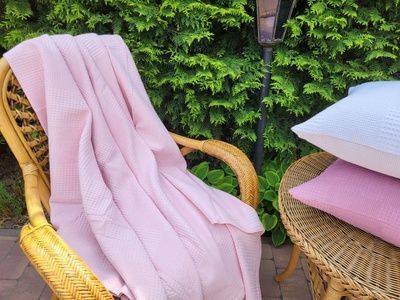 Покривало піке Комфорт Текстиль Вафелька, світло-рожевий