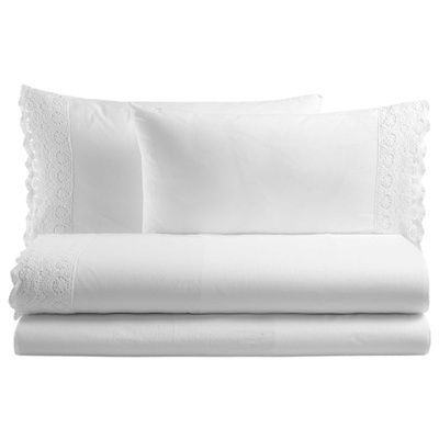 Італійська постільна білизна льон Biancoperla Canastra Bianco