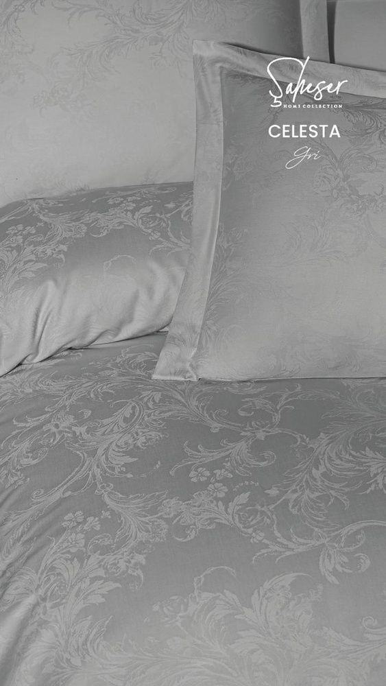Постільна білизна сатин Saheser Delux Jacquard (300TC) Celesta Gri