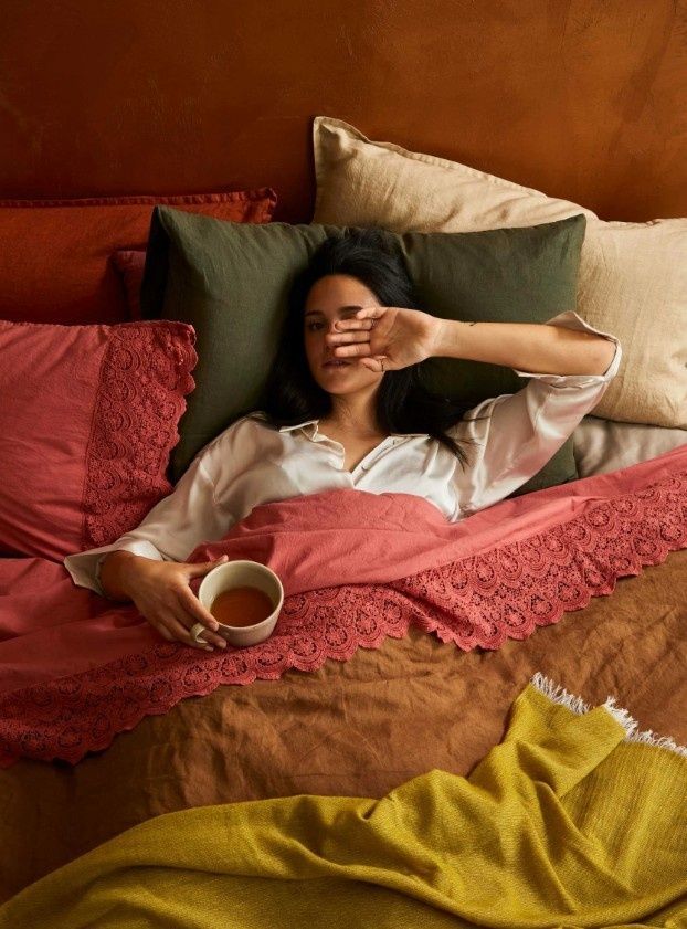 Італійська постільна білизна льон Biancoperla Canastra Bianco