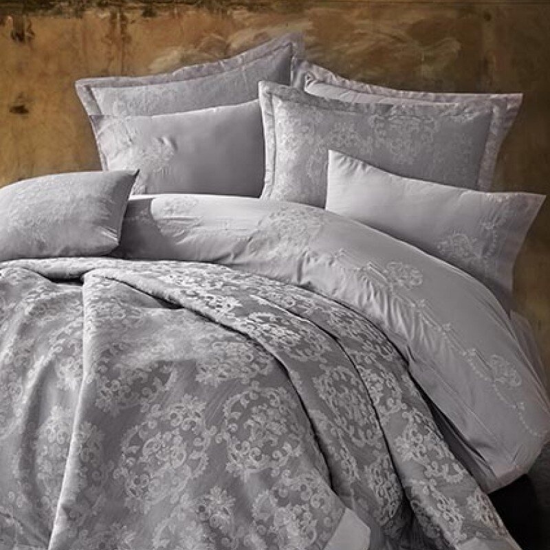 Комплект постельное белье с покрывалом Dantela vita NILDA GREY