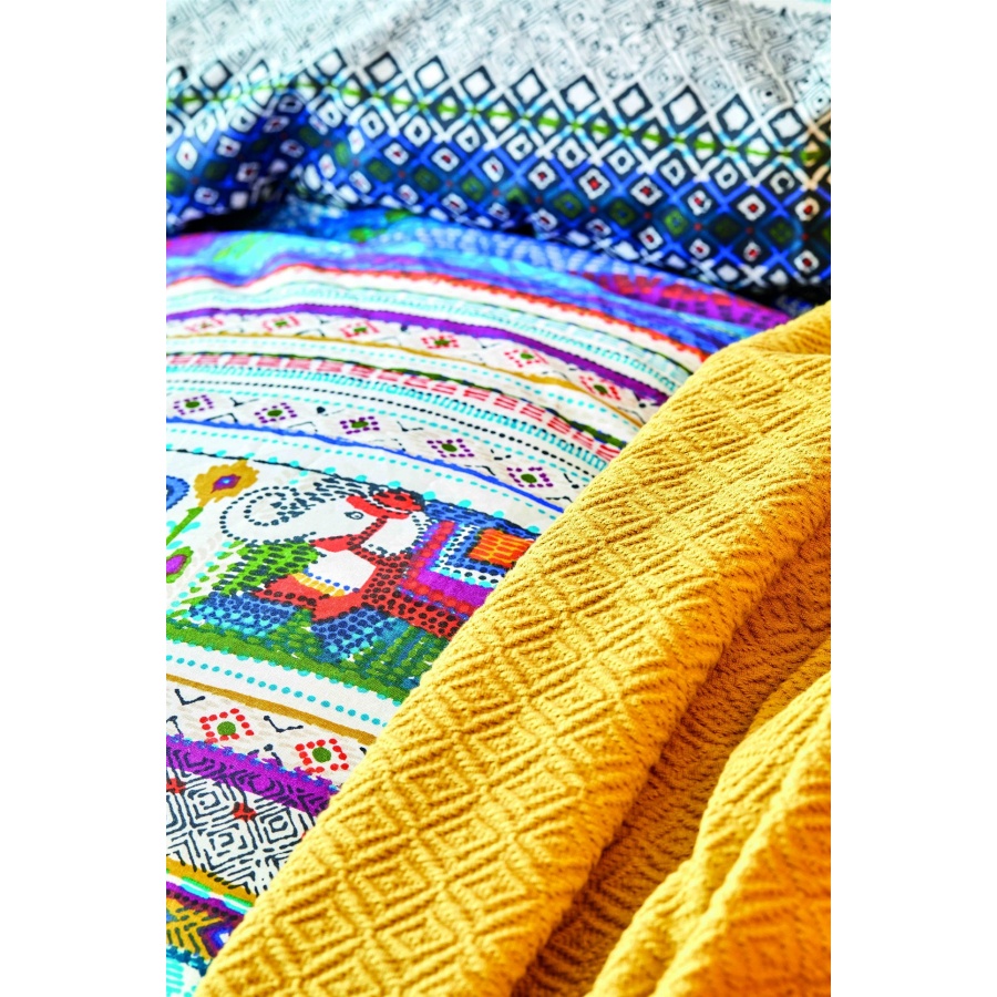 Набор постельное белье с покрывалом пике Karaca Home - Perez hardal pike jacquard