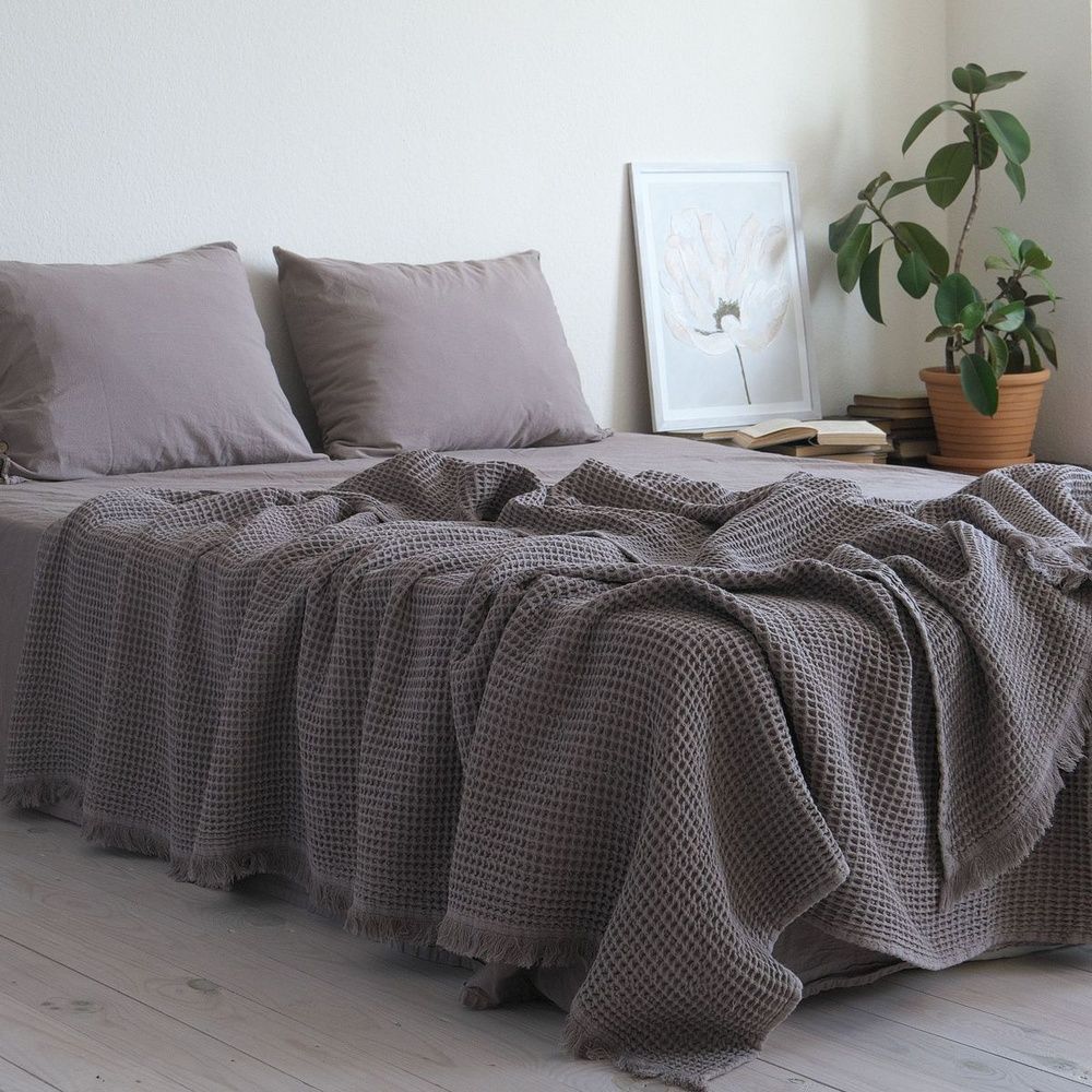 Покривало вафельне La Modno Pike Stonewashed Taupe