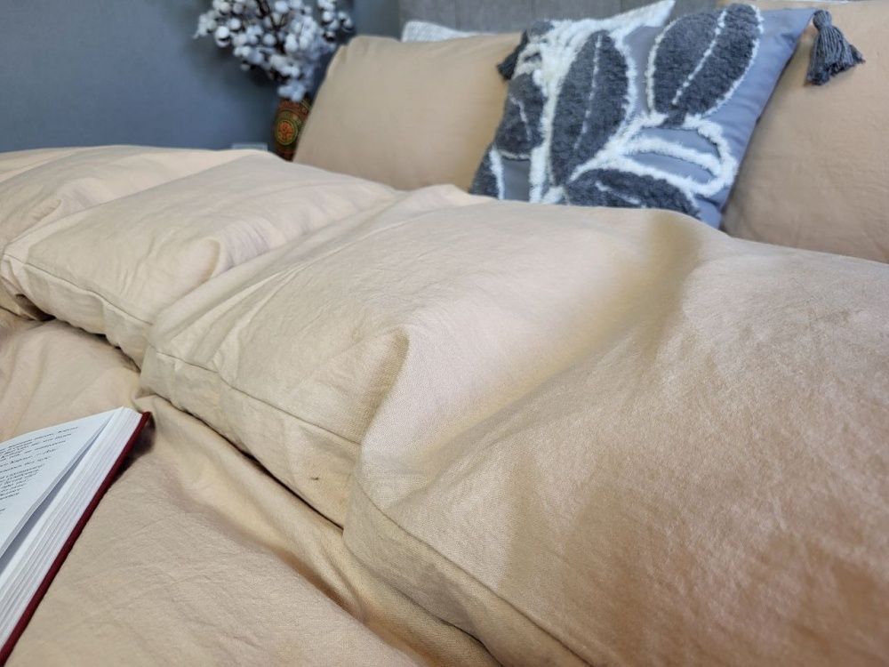 Пододеяльник вареный хлопок Комфорт Текстиль Beige, LUXURY Washed