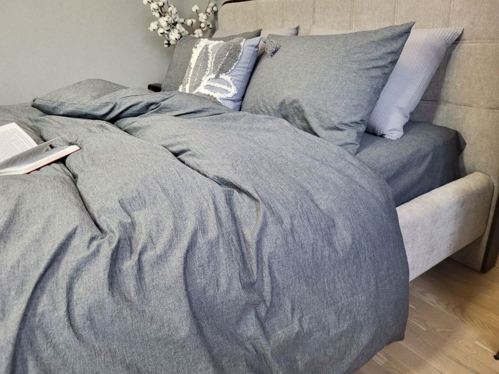 Пододеяльник вареный хлопок Комфорт Текстиль Graphite, Washed Cotton W1141