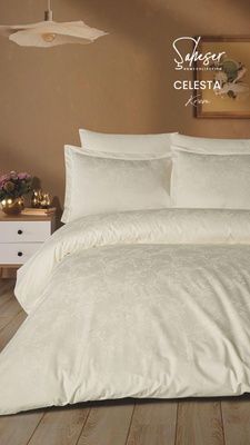Постільна білизна сатин Saheser Delux Jacquard (300TC) Celesta Krem