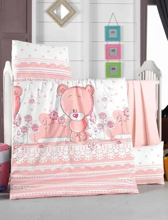 Постільна білизна в ліжечко Patik ранфорс PINKY