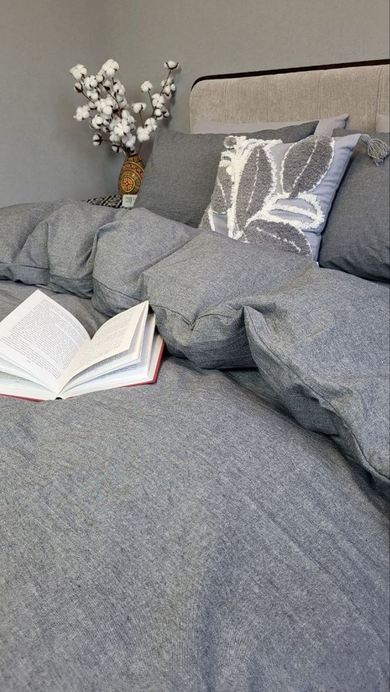Пододеяльник вареный хлопок Комфорт Текстиль Graphite, Washed Cotton W1141