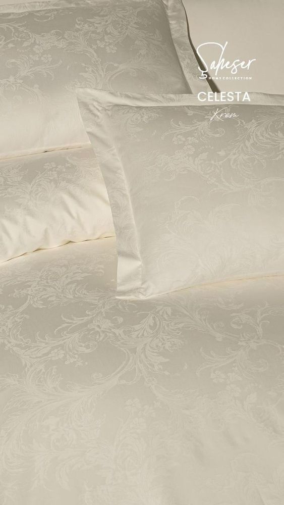 Постельное бельё сатин Saheser Delux Jacquard (300TC) Celesta Krem