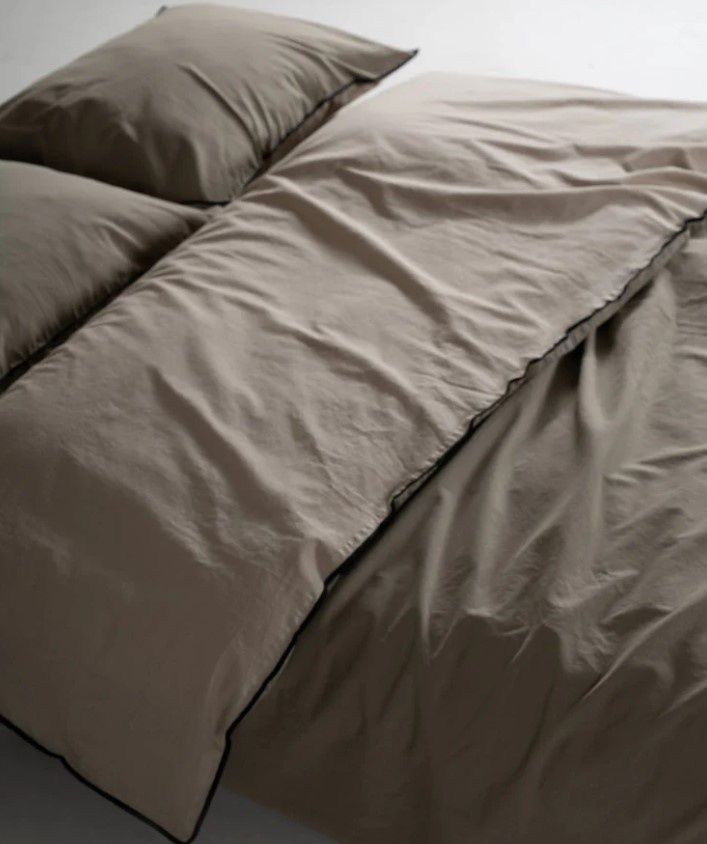 Постельное белье вареный хлопок Limasso Essualte doubleface Oxford Tan-Oliva