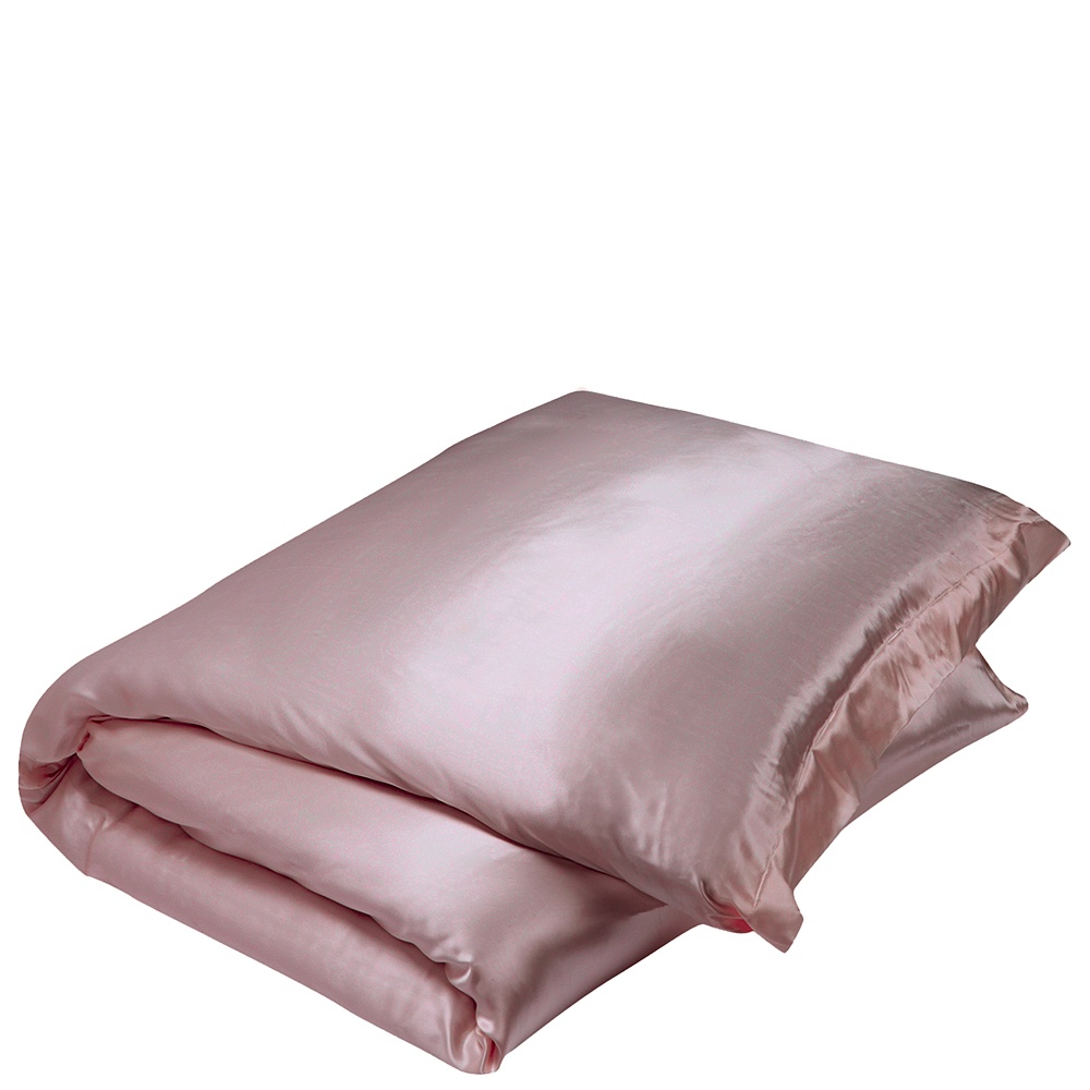Шелковое постельное белье с простыней на резинке Gingerlily Plain Vintage Pink