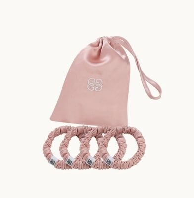 Набір резинок для волосся з натурального шовку mulberry Gingerlily Rose, Рожевий, Набір резинок для волосся