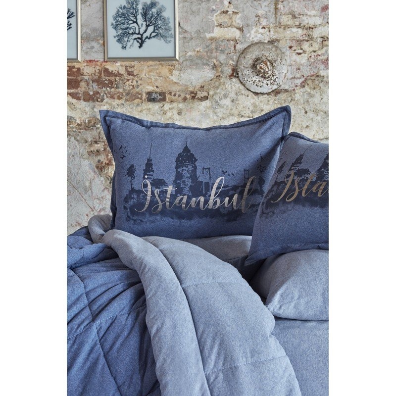 Набор постельное белье с одеялом Karaca Home - Istanbul indigo