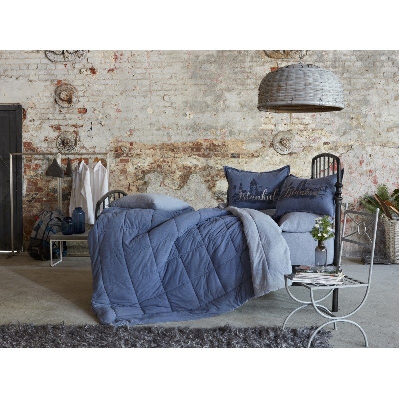 Набор постельное белье с одеялом Karaca Home - Istanbul indigo