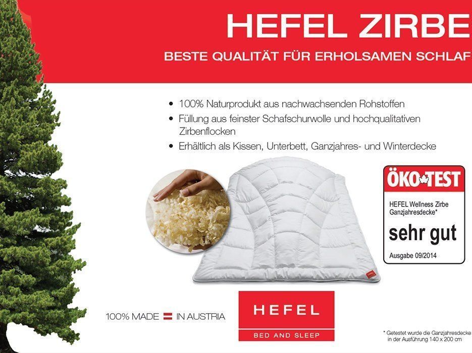 Одеяло шерсть+хлопья сосны Hefel Wellness Zirbe (GD) Всесезонное